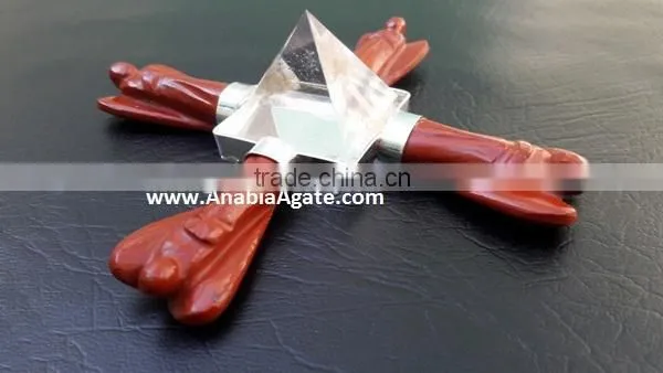 Red Jasper Angels Energy Generator With Crystal Quartz Pyramid photo-3