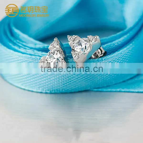 Fashion Geometric Figure Sterling Silver Gemstone Stud Earrings for Stylish Women photo-2