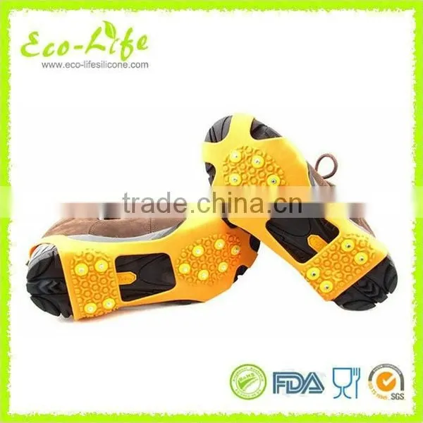 4 Sizes 10 Spikes Climbing Walking Silicone Snow Ice Gripper, Shoe Cover Crampons photo-5