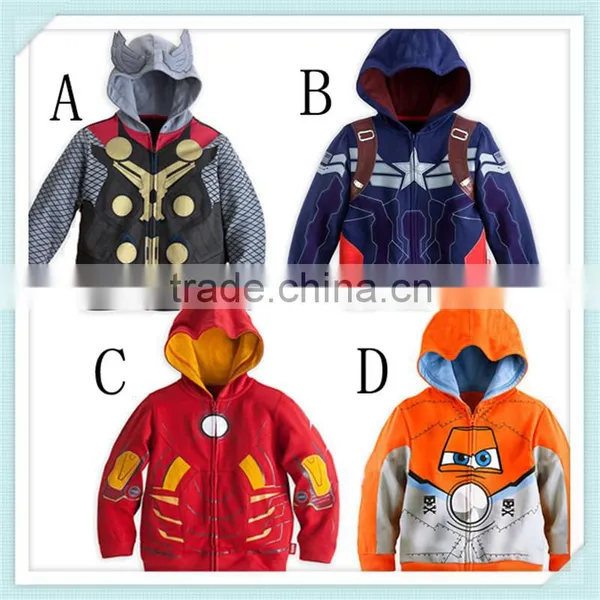 Spring and Autumn New Children's Clothing Boys Iron Man Cartoon Fashion Coat Kids Outwear Cotton New Style