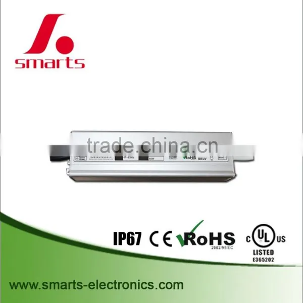 CE UL Listed 12 Volt 60w Led Driver Slim Waterproof Led Power Supply