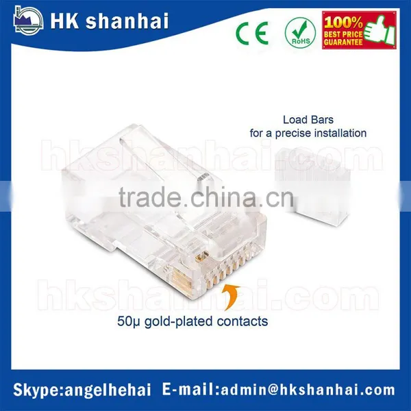 Hot Sale High Quality 100 Pcs 50 Micron Gold-plated Contacts AWG Stranded UTP Cable 8P8C Cat 6 Rj45 Modular Plugs photo-4
