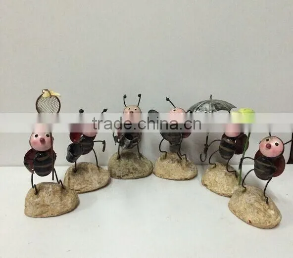 2015 Newest Design Labybug Garden Stakes Metal Ladybug Garden Decoration Garden Stakes Working Ladybug With Flower photo-2