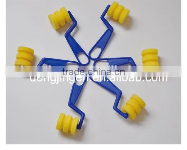 Plastic Wooden Handle Poly-brush Oil Painting Drawing Tools Artwork Stain Foam Roller Brush photo-4