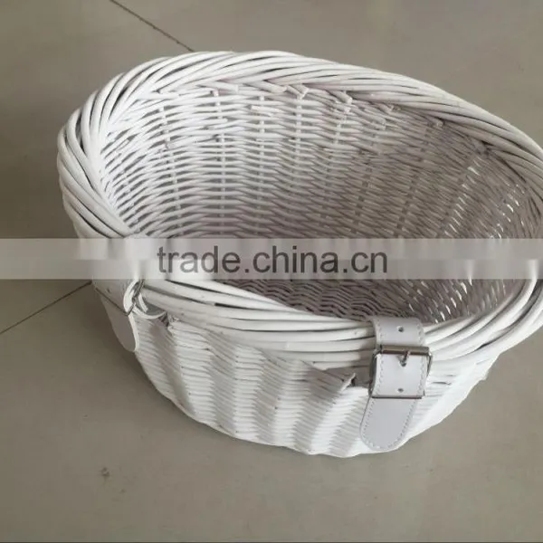 Wholesale Bicycle Basket White Willow Wicker Bike Basket photo-2