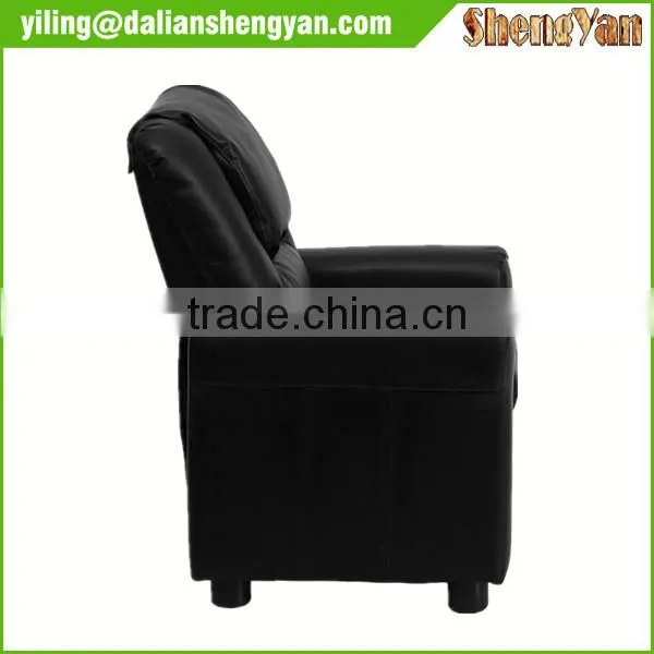 Black Kids Padded PU Leather Recliner Chair photo-3