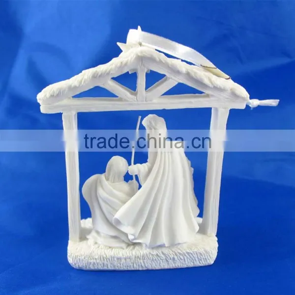 White Christmas Nativity Figures Hanging Ornament Nativity Set photo-2