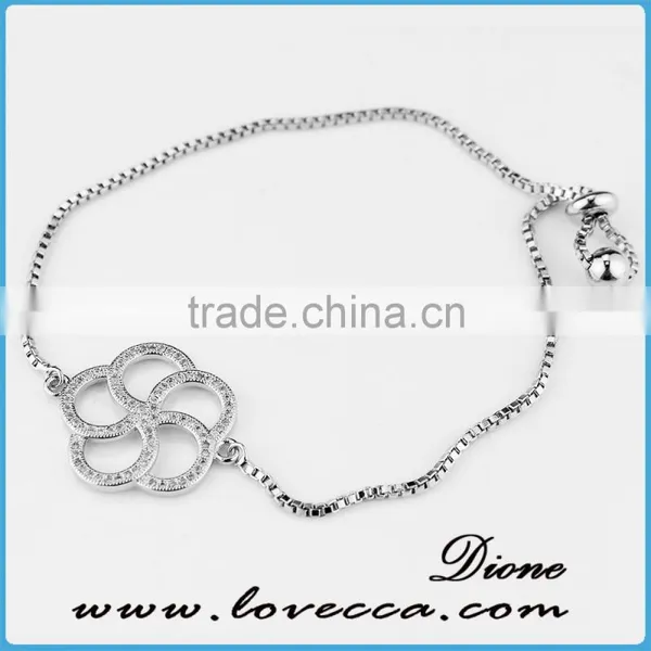24K Gold Platinum Plated Curb Crystal Micro Pave CZ Gold Chain Bracelet for Girls photo-2