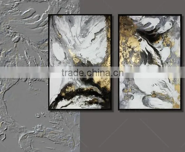 New Designed Oil Painting on Canvas With Golden Foil for Wall Art photo-3