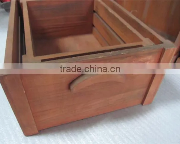 Customization Paulownia Wood Crate With Wheels and Handle photo-4