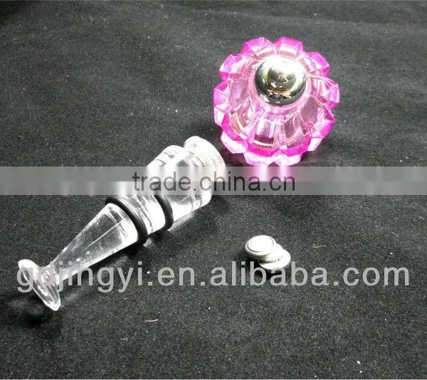 New Style Gem Shaped Acrylic LED Lighted Wine Bottle Stopper photo-5
