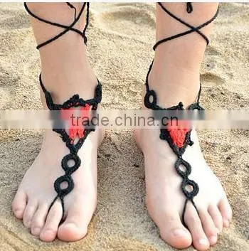 Crochet Barefoot Sandals Women Body Ornament photo-3
