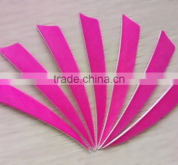 Archery Natural Turkey Arrow Feather Pink 4" Pheasant Wings Wholesale photo-3