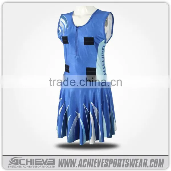 Cheap Wholesale Custom Sublimation Sport Netball Uniform photo-2