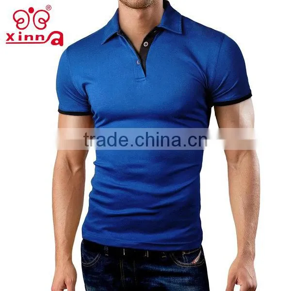 Men Fashion Design Slim Fit Contrast Bulk Polo Shirts photo-4