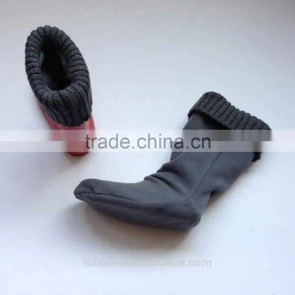 High Quality Winter Fleece Rain Knitted Top Boot Socks photo-3