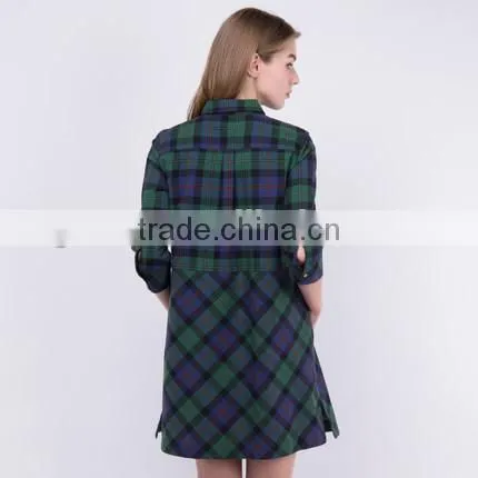 Z&M New Women Latest Fashion Dress Shirt Dress Cotton Dress photo-3