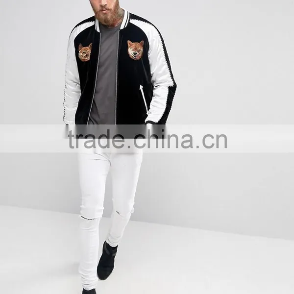 2017 Newest Arrival Black Customized Colors Size Material Men Plain Baseball Jacket photo-5