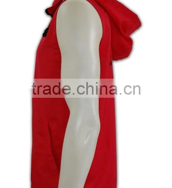 China Manufactory High Quality Custom Made Sublimation Plain Nylon Hooded Vest photo-3