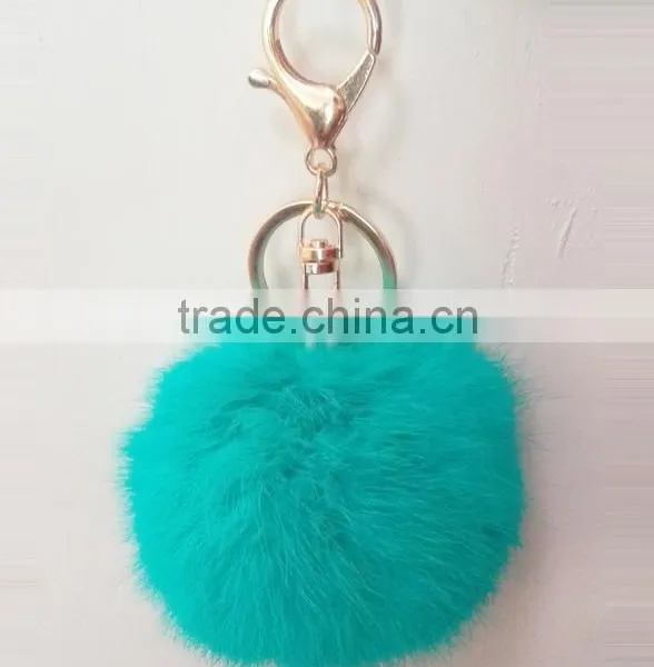New Keychain Rabbit Fur Pompoms Pretty Tassel Fur Ball Keychain Fashion Keychain With Fur Pompoms