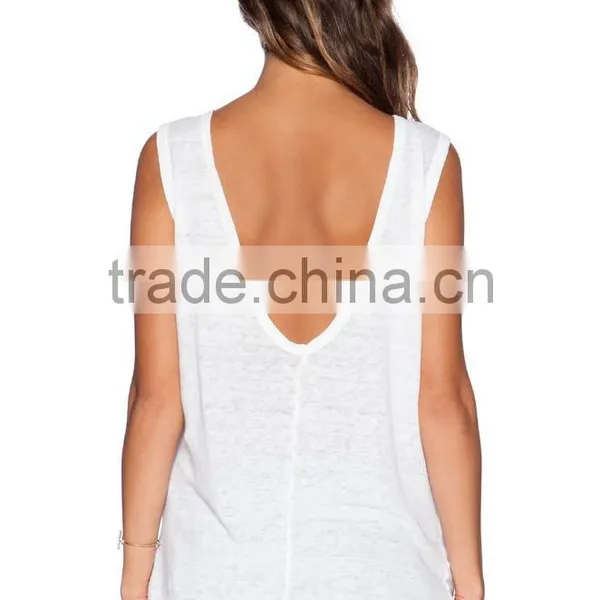 Linen Blend Low Back Tank photo-4