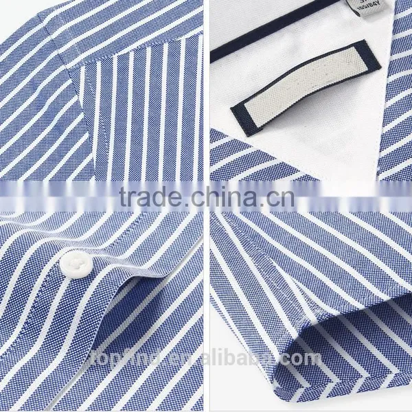Yiwu Direct Factory Customise Stripe Pattern Men's Long Sleeve Uniform Shirt With 100% Cotton Oxford photo-3