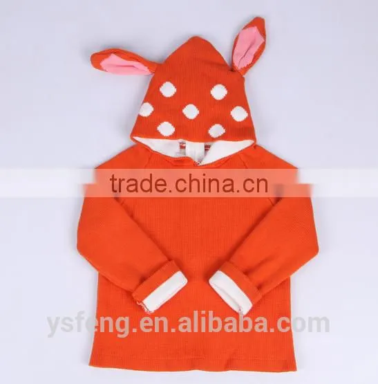 Deer Ear Baby Sweater Zipper Cardigan With A Hood Children Sweater photo-6