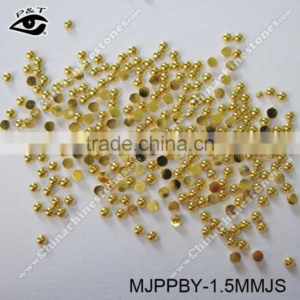 Metal Dome Studs Half Round Studs 1.5MM Gold Round Beads for Nail Art photo-2