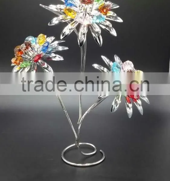 k9 Crystal Flower With Golden Plated photo-3