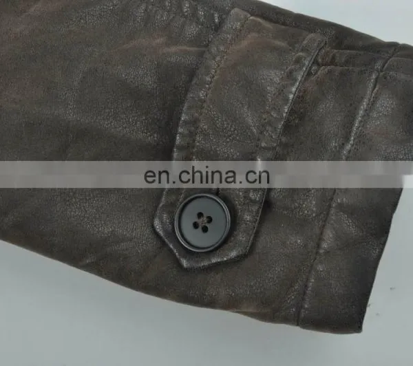 2015 Last Fashion Mens Hot Selling Handsome pu Leather Mens Long Coat photo-6