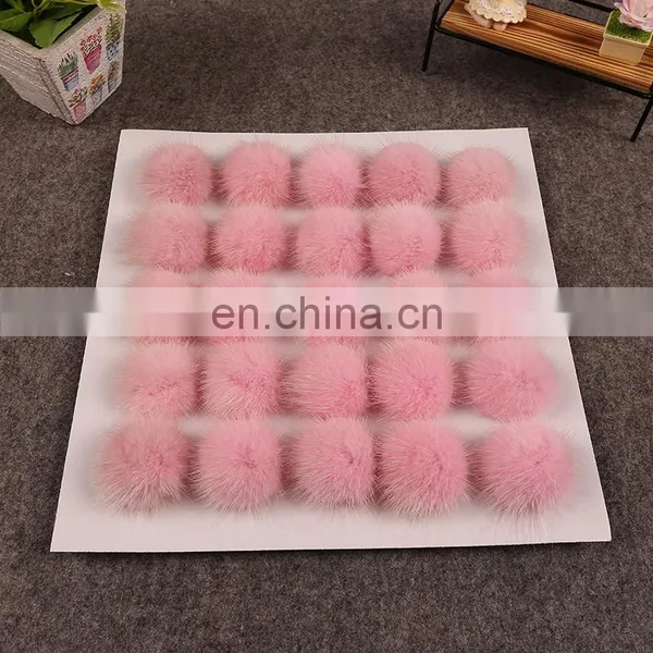 Wholesale Fur Accessory For Iphone And Shoes, Cheap 3cm Genuine Mink Fur Ball Pom 18 Colors Available photo-3