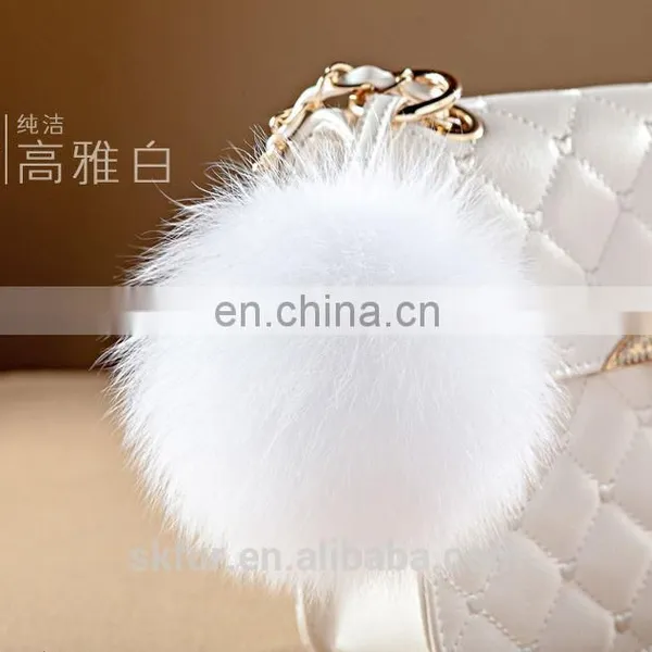 Factory Wholesale High Quality Fox Fur Pom Pom Keychain/fox Fur Pompon Keychain photo-4