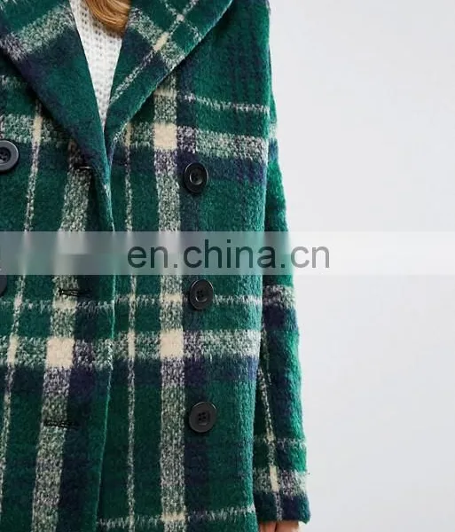 2017 New Design Hot Sale Woman's Oversized Check Coat photo-4