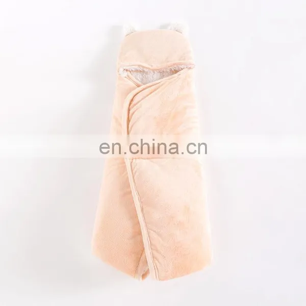 LOW MOQ Cartoon Animal Chicken Cotton Swaddle Blanket With Belt photo-6