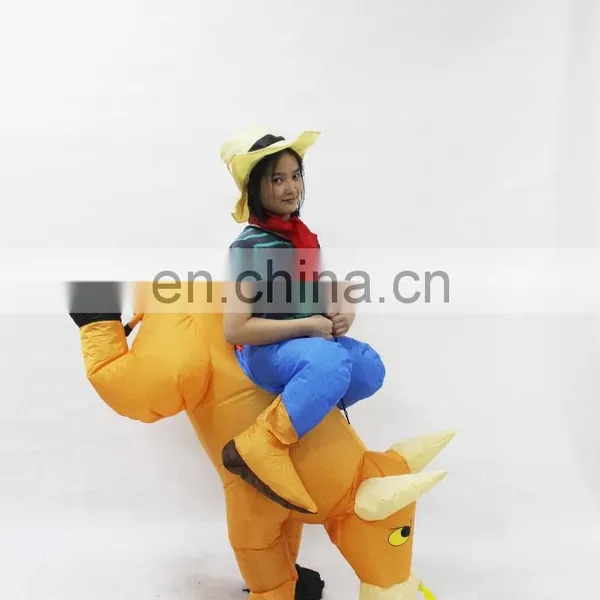 HI Adult Cow Costume Inflatable Bull Ride on Animal Costume for Party photo-3