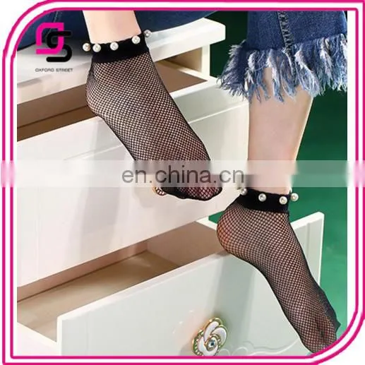 Hot Sale Fishnet Socks With Pearl Beads