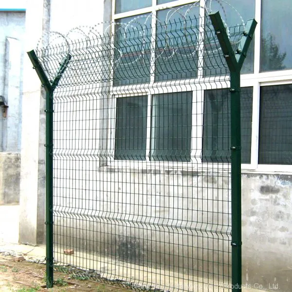 3m Height Welded Airport Fence Top With Razor Barbed Wire photo-3