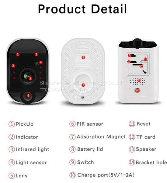 REHENT Full HD IP65 Certified Two Way Audio Arlo Wireless Battery Powered WiFi Camera 1080P photo-3