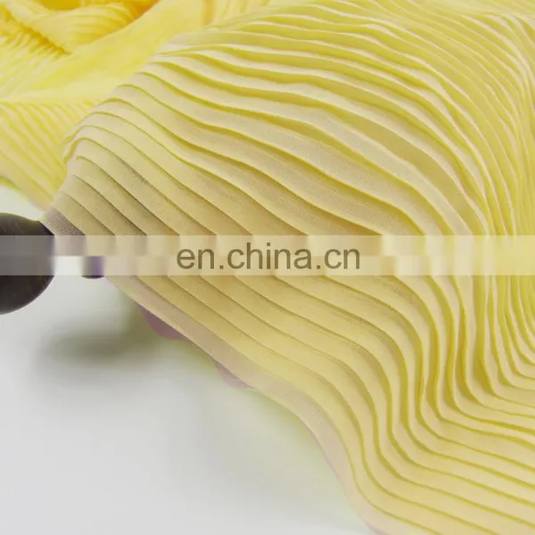 100% Polyester Pleated Chiffon Fabric/chiffon Pleated Fabric for Dress/scarf photo-4