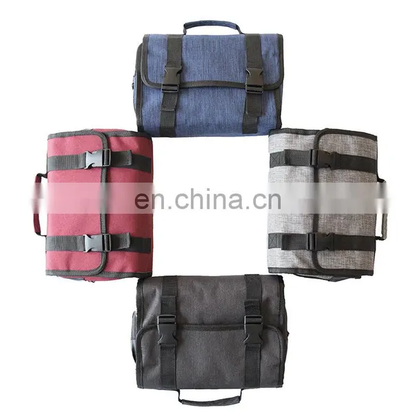 Fashion Men Folding Roll Toiletry Bag Hanging Storage Organizer Washing Travel Bag With Hook photo-7