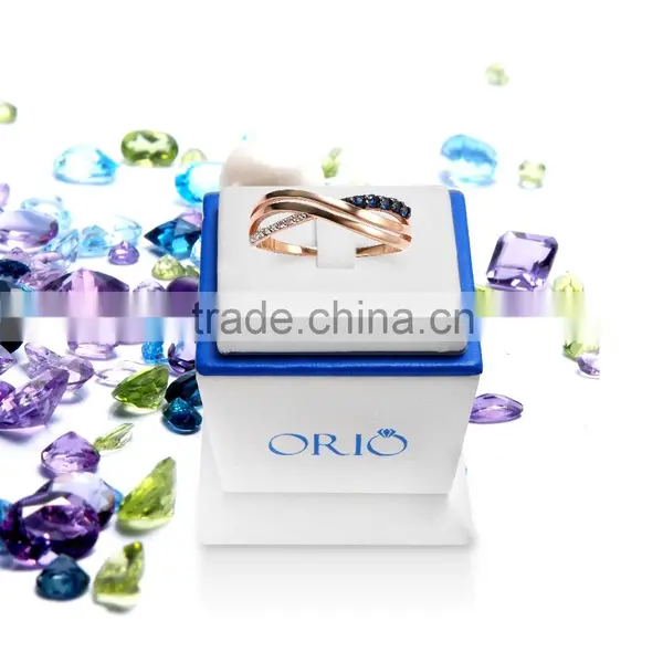 14K Rose Gold Ring With Diamonds and Sapphires photo-3
