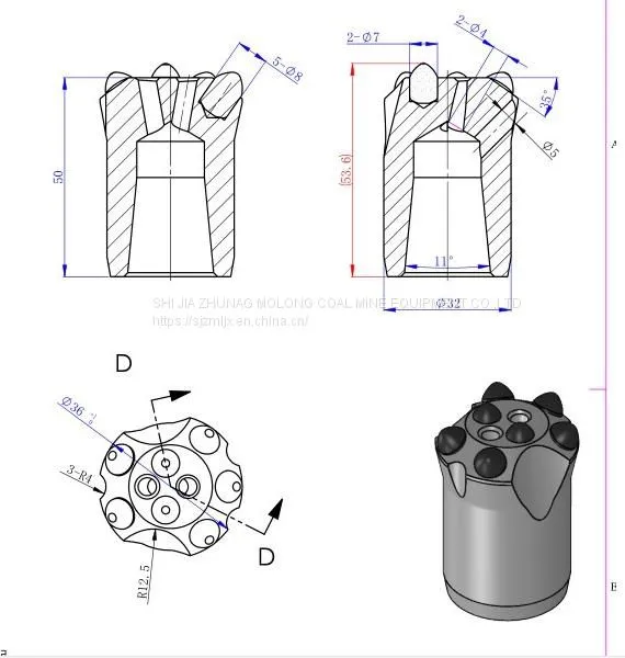Tapered Rock Drilling Tools Short Skirt Button Bits photo-4