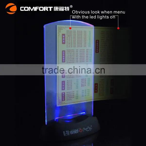 LED Light Acrylic Table Stand Menu Holder photo-2