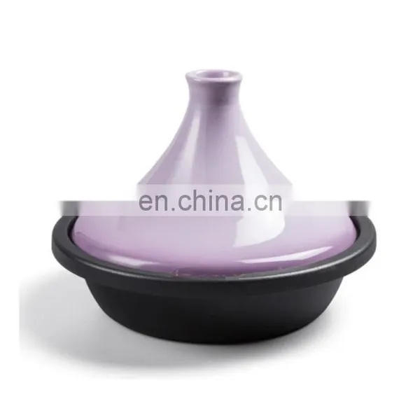 Moroccan Style Tajine Pot Matte Enameled Cast Iron Pot Cone-Shaped Ceramic Lid Tajine Pot photo-5