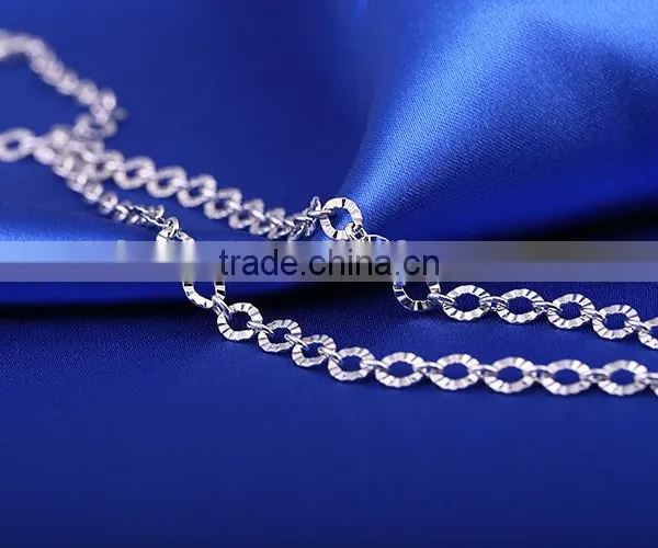 2015 Fashion Rhodium Plated Dimond Cut Chain Necklace Jewelry Accessories photo-5