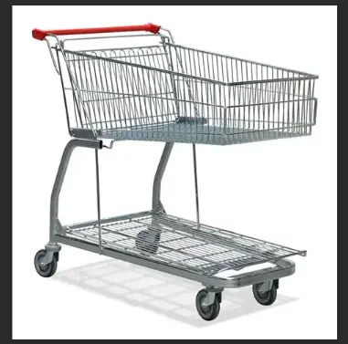 Steel Wire Supermarket Shopping Trolley Cart photo-2