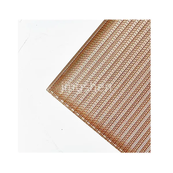 Stainless Steel Brass Metal Gold Color Decorative Crimped Woven Wire Mesh for Curtains Cabinet Doors photo-5