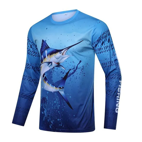 Custom UPF50 Men's 100% Polyester Quick Dry Fishing Wear Blank Fishing Apparel UV Protection Moisture Wicking Fishing Shirts