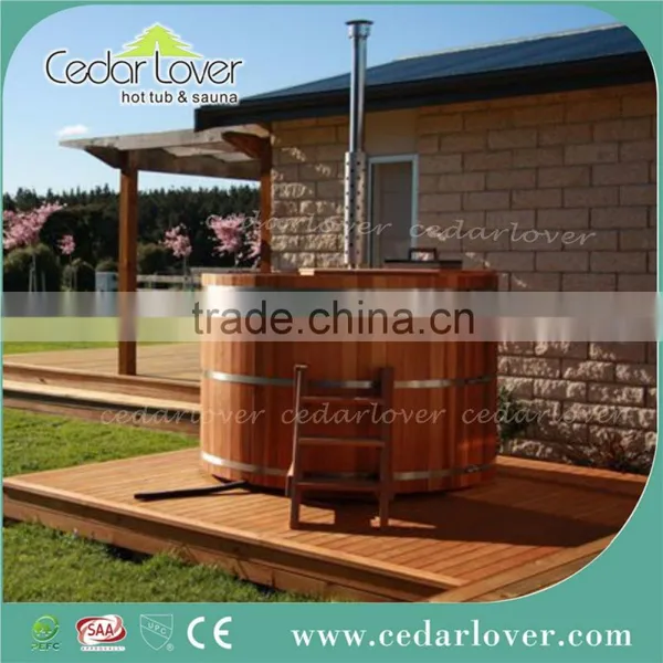 Solid Wood Fire Outdoor Stove Wood Soak Bathtub photo-2