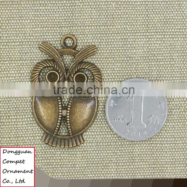 Wholesale Hollow Out Diy Jewelry Large Zinc Alloy Owl Pendant photo-5